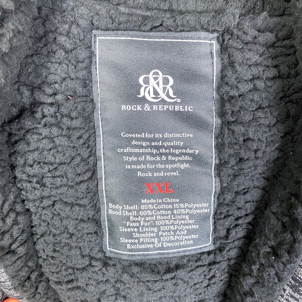 Rock & Republic Moto Grit Zip Sherpa Hooded Jacket - Picture 12 of 16